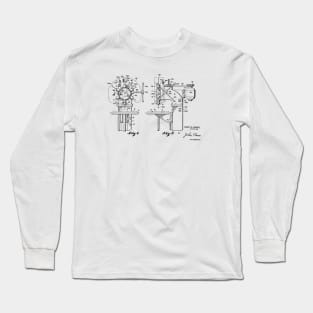 Drill Press Machine Vintage Patent Drawing Long Sleeve T-Shirt